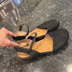 Dansko Black Flats with Tan Insole